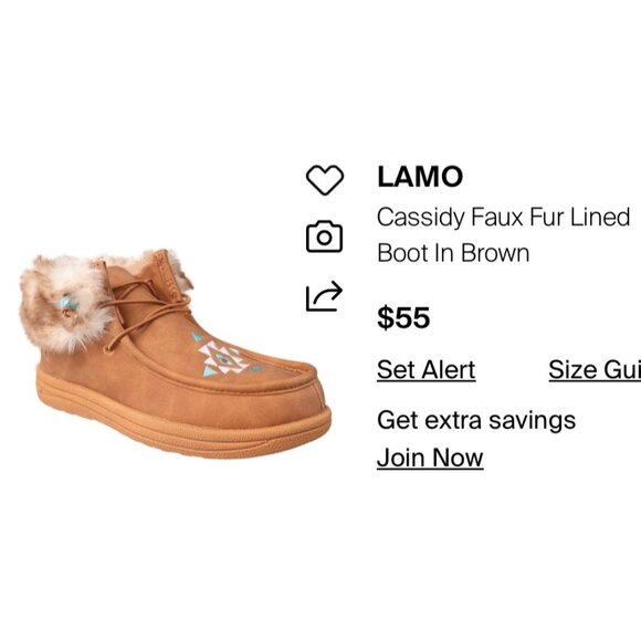 Womens Lamo Moccasin Boots With Faux Fur Lining & Embroidered  Size 9 Brown - Picture 1 of 6